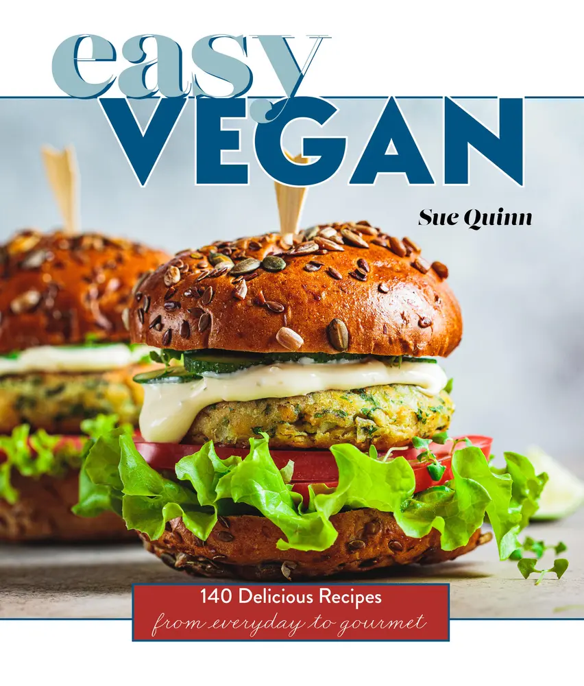 Used Hardcover Book - Easy Vegan: 140 Delicious & Healthy Home Cooking Recipes (Everyday to Gourmet) by Sue Quinn - Healthy Cookbook with Meal Planner (English)