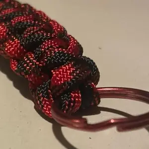 Durable Black and Red Paracord Key Lanyard with Breakaway Buckle key chain - Handmade in the USA