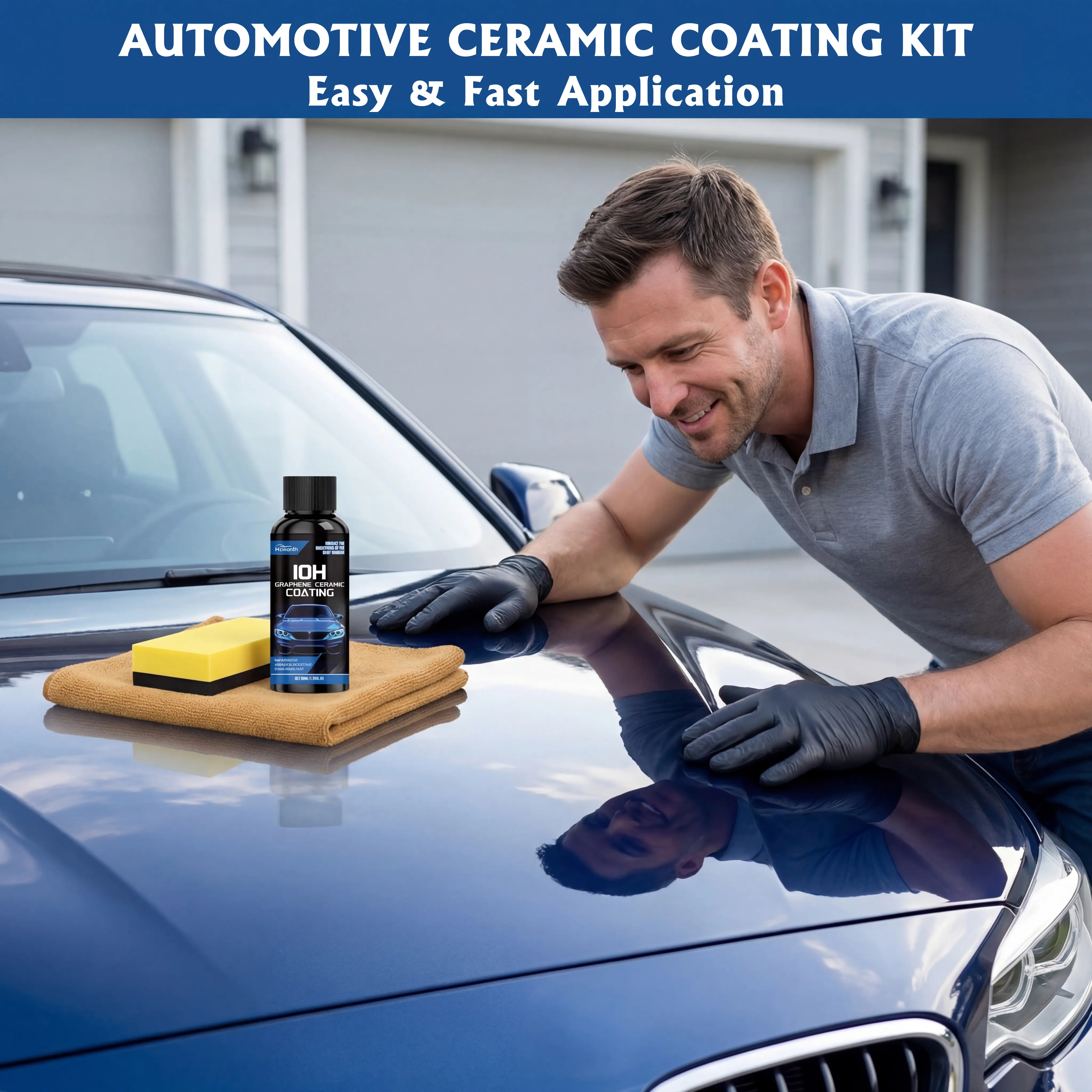 Toretark Automotive Liquid Ceramic Coating Set - Car Detailing Tools, Gentle Paintwork Cleaner, Decontamination, Maintenance, Shine Restore, Cleaning Polish, Polished Finish, Valentine's Day Gift for Men, Surface Cleaner