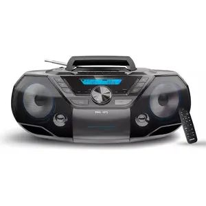 PHILIPS | Portable CD Player Bluetooth with Cassette All in one Powerful Stereo Boombox for Home with mega Bass Reflex Speakers, Radio/USB / MP3/ AUX Input with Backlight LCD Display
