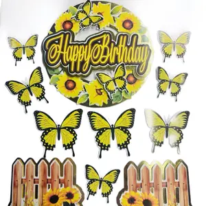 Cake toppers sunflowers, cute decoration for cakes for ladies , docorations for celebrations ,