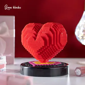 Diamond Micro-Particle 520 Series DIY Assembly Puzzle Toy Building Blocks, Buildable Brick Structures, Interlocking Block Sets for Couple Love Gifts, Buildable Brick Buildings, Interlocking Block Buildings