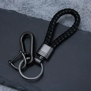 Alloy Car Keychain Pendant, Anti-Loss Key Holder, High-End Men's Metal Braided Rope Key Ring, Unisex Couple Key Chain Charm, Fashionable Alloy Keychain, Anti Lost Keyring