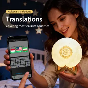 Islamic Muslim Quran Koran Islam Ramadan Arab Azan Wireless Portable Bluetooth Speaker Bright Lamp Night Light Islamism Holy Arabic Music Sound Box Caixa De Som Bocina Mp3 Blutooth Altavoces Mini Coluna Home Gift Acoustics