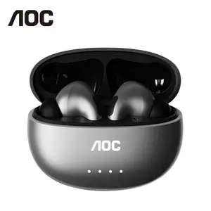 AOC ACT2511 In-Ear Wireless Headphones with 2025 Bluetooth 6.0 for Faster & Stable Connection, Intelligent Dual-Chip Processing, Clear Voice Pickup, Lightweight Comfortable Fit, Hi-Fi Sound Quality, Audio Earbuds for Music & Calls