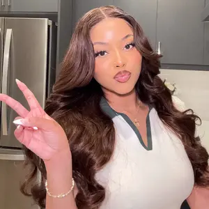 ISEE HAIR Chocolate Brown Color Face-Framing Layered Cut Body Wave Wig 7x5 Wear Go Glueless Human Hair Wigs Pre-Plucked Natural Hairline Invisible Knots #Category Spotlight