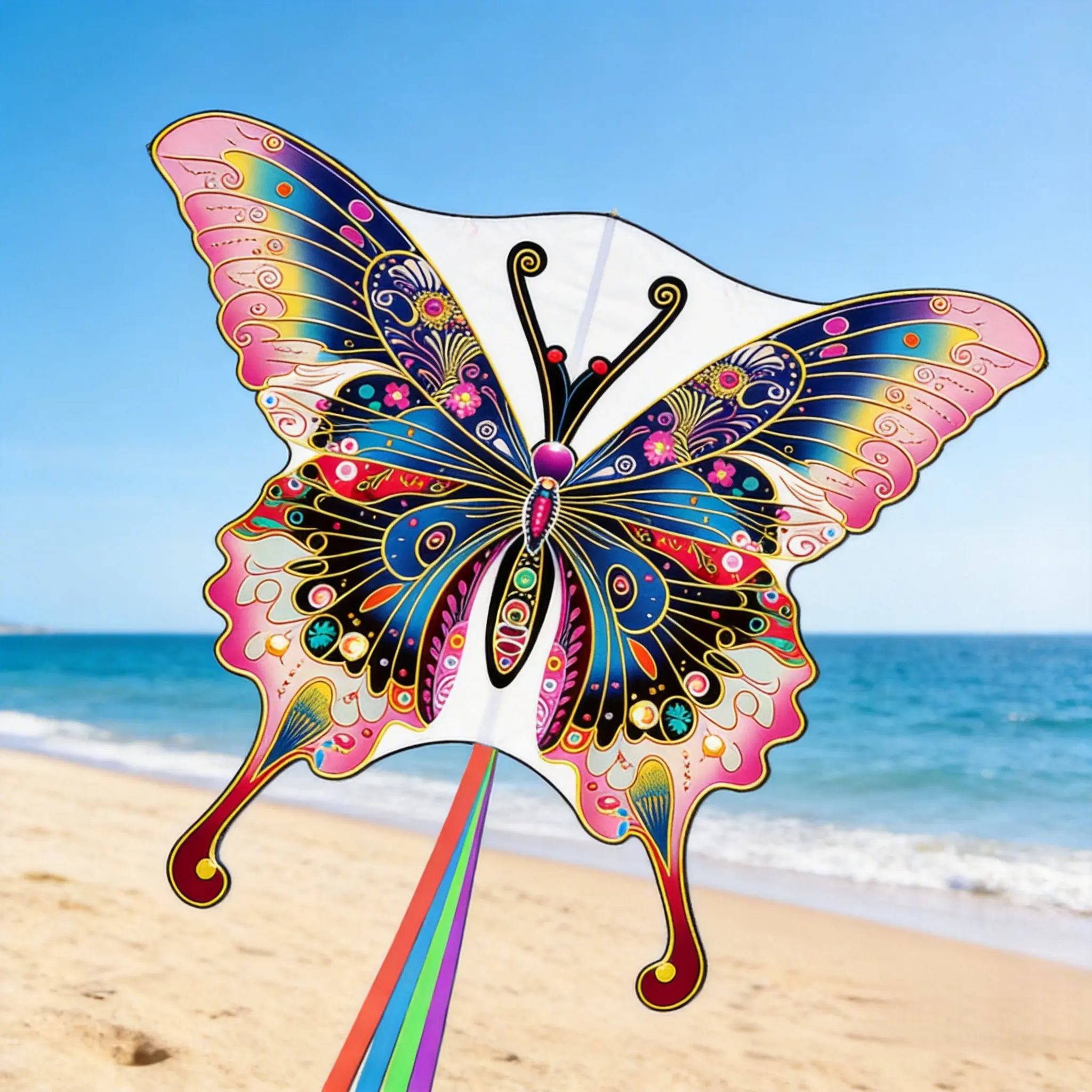 Colorful Butterfly Kite - Unisex, Ages 12+, Easy to Fly in Light Wind, Ideal for Beach & Park Outdoor Activities, Creative Gift for Toys & Hobbies Sports & Outdoor Play Kites & Wind Spinners