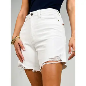 Judy Blue CLOUD NINE Rigid Magic White Dad Short w/Cell Phone Pocket