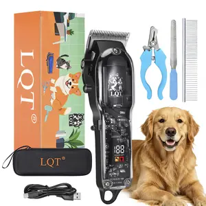 LQT Pet Grooming Kit ️ LED Display Low Noise Dog Clippers for Thick Heavy Coats, Rechargeable Pet Trimmer for Dogs Cats