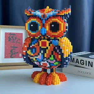 Cat Owl 3D Animal Shape Puzzle Building Blocks Decoration, Bookshelf Home Office Cabinet Decor, Party Living Room TV Stand Display, Ideal Gift