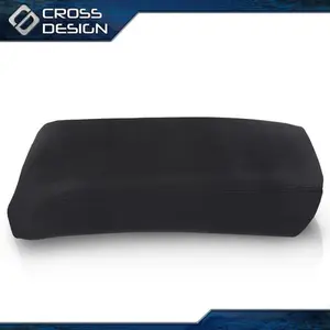CROSSDESIGN Fit For 2011-2018 Ford Explorer Leather Console Lid Armrest Cover Black Stitch
