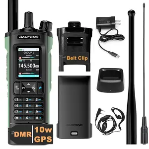 BAOFENG DM32 DM-32UV 10W Digital Mobile Radio Dual-Mode DMR Walkie Talkie GPS APRS U/V Dual Band Dual Time Slot AM FM Type-C Charging Two-Way Radio for Outdoor Hunting Hiking Survival Gear DM-32