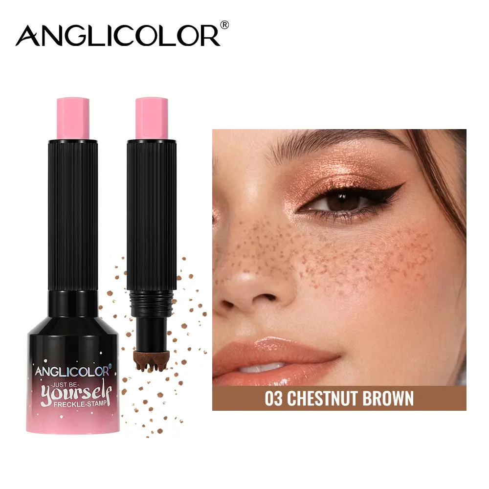 Upgraded Freckle Maker Pen with Soft Foam Tip, Sweat-Proof Long-Lasting Tattoo-Like Pigment for Cheeks & Nose, No Sun Needed for Summer Glow, Great for Cosplay, Bridal, Stage,  Daily Cute Looks, Quick Stamp No Reset Twisting, Layerable for 3D Depth