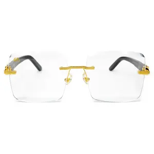 MOTOWN – Square Rimless Unisex Glasses, Gold