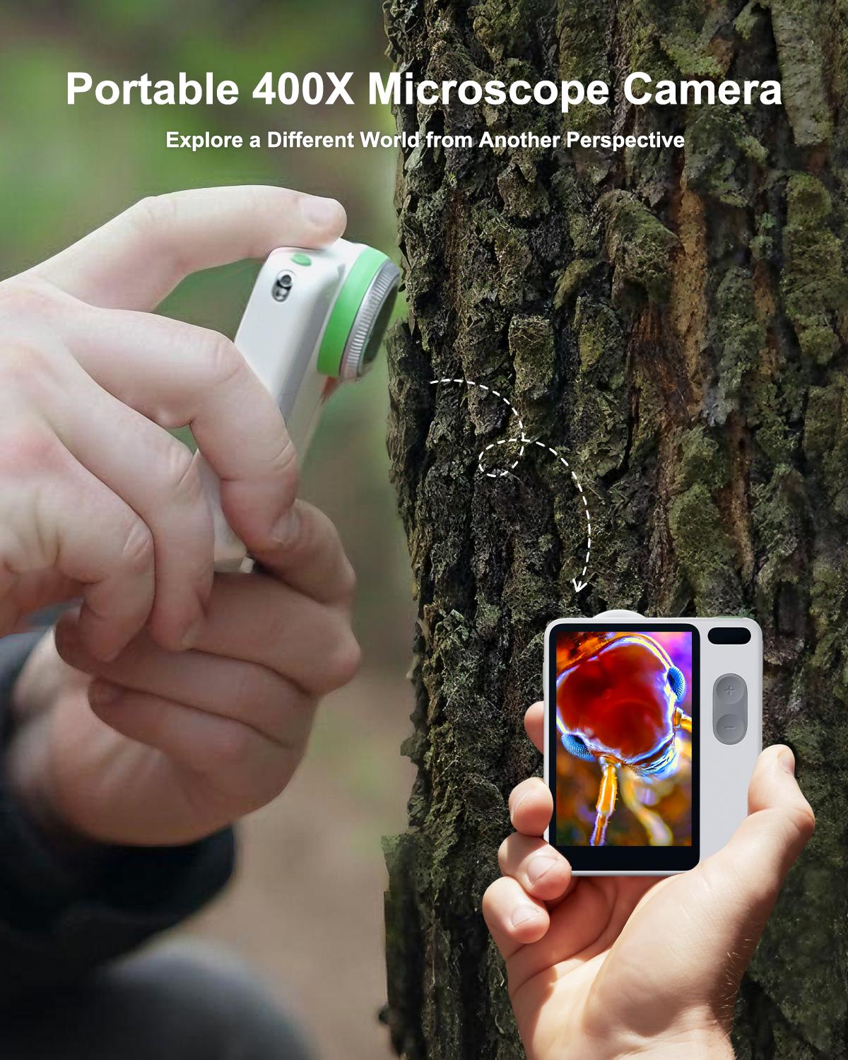 iF Design Award Mini Microscope Camera – 400X Pocket Digital Microscope to See Hidden World in 4K