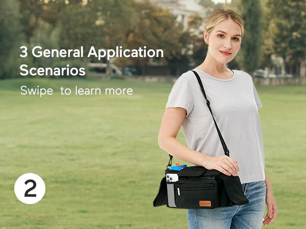 Momcozy Universal Stroller Organizer,Insulated Cup Holder Detachable Phone Bag,Shoulder Strap,Fits for Stroller like Uppababy,Baby Jogger,Pet Stroller