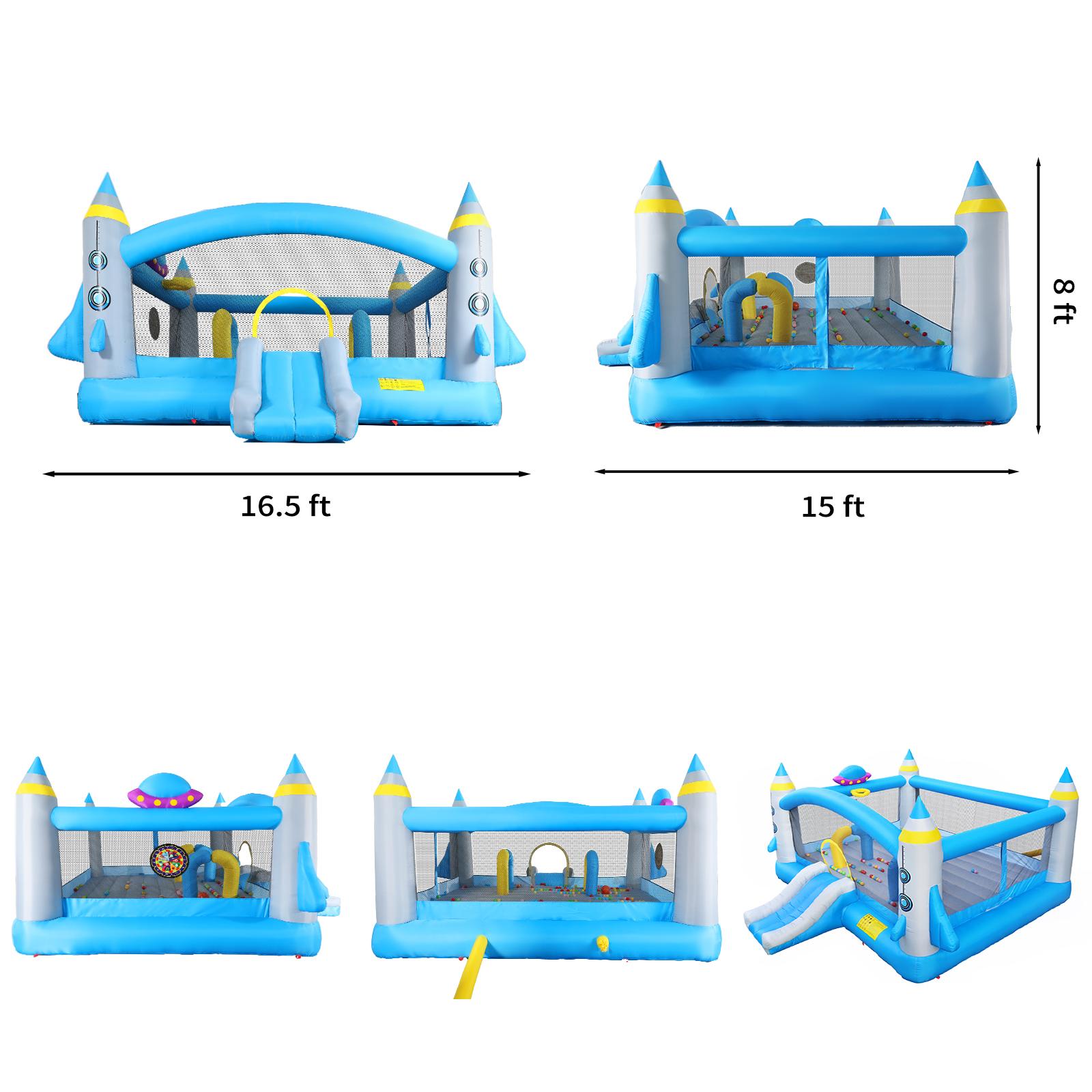SAVEYOUR Multifunctional Jump 'n Slide Inflatable Bouncer for Kids 198" x 180" Play Area 96" Tall with Blower ETL Certified Safe for Outdoor Use