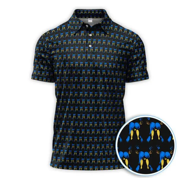 Abstract Footprint Pattern Golf Polo Shirt for Men Sexy Golfer Gift Outfit