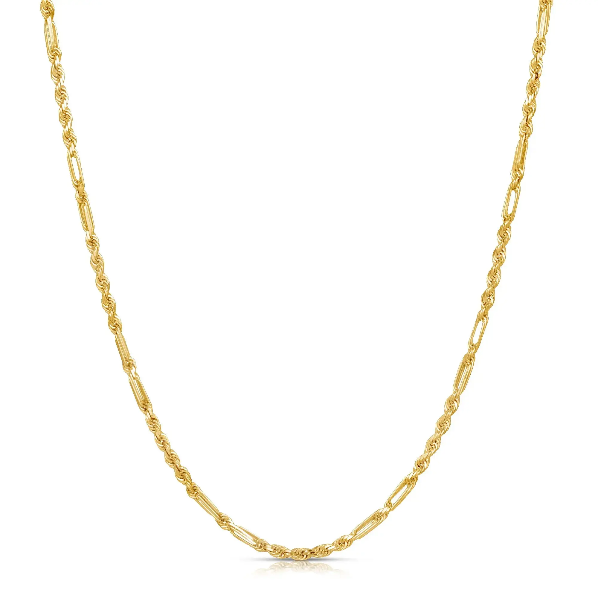 14K Gold Milano Rope Chain 3mm Figarope