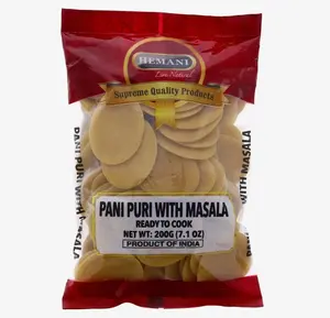 HEMANI Pani Puri - Coins - Comes with Masala - Ready to Cook - 200g (7.1 oz) - All Natural, Vegan & Non-GMO - Indian Origin