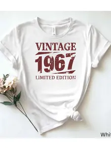 White Women's T - Shirt Vintage 1967 Limited Edition Style