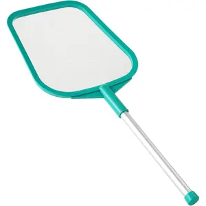 Pool Skimmer - Pool Net with Pole, Pool Skimmer Net with Solid Plastic Frame, Skimmer Net with Fine Mesh Net, Hot Tub Skimmer Net