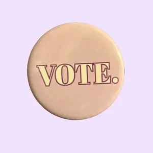 VOTE. Pinback Button | 2.25 in | Lavender and Purple