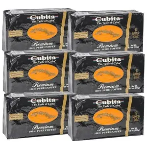 Cubita Premium Cuban Ground Coffee Beverage - 8 oz Each, Pack of 6, 100% Pure, Cuban-Tasting, Manufactured in USA