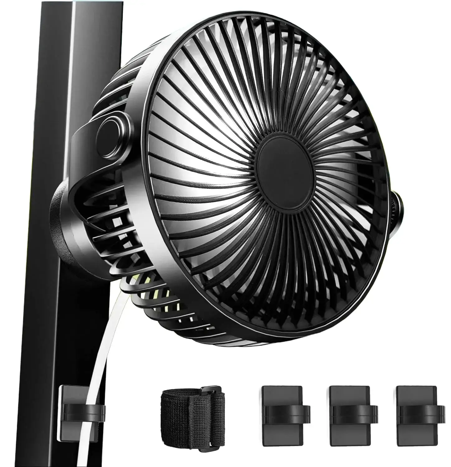 Magnetic Golf Cart Fan Rechargeable, 10000Mah Battery, 4-Speed Quiet Cruise Fan
