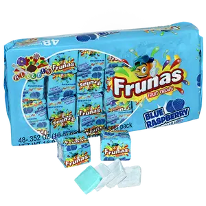 Frunas Fruit Chews Blue Raspberry 48 ct. - Sweet Soft and Chewy Candy with Blue Raspberry Flavor - 48 Count Pack Gummies