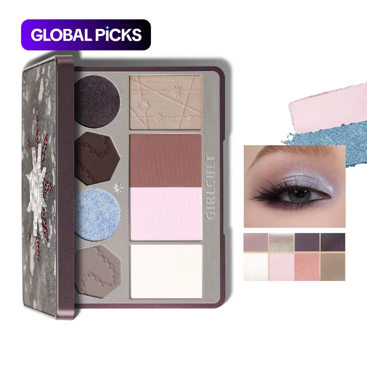 Girlcult Face Palette, Shimmer Long Lasting Glowy Highlighter & Blush & Contour Pigment Palette, Makeup Cosmetic Palette, Facial Beauty Bronzer Makeup Product for Women & Girls #GLOBAL PICKS
