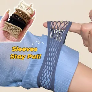 5pcs Adjustable Non-Slip Sleeve Garters Set, Unisex Seamless Shirt Cuff Tightener, Elastic Reusable Quick Fastening Tool for Suits, Shirts, Hanfu