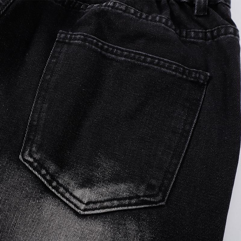 Men's Spring and Autumn Solid Color Vintage Washed Denim Pants, Loose Straight-Leg Workwear Casual Pants, Trendy New Floor-Length Jeans, Couple's Washed Wide-Leg Pants, Street Style Versatile Fashionable Men's Trousers, Men's Jeans Suitable for Everyday W