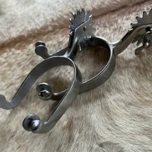 Pair Adult Size Western Polished Jingle Bob Spurs