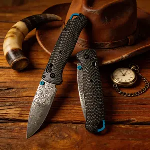 High-Hardness Damascus Pattern Compact Pocket Knife - Everyday Carry Tool, Collectible Blade, Outdoor Camping Gear, Household Fruit Cutting Utility Knife