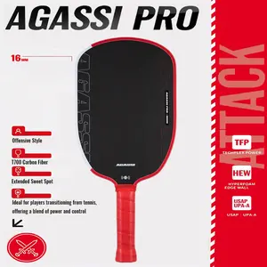 Agassi Pro Player Edition TFP Gen 4 Propulsion Core 16mm Thermoformed Graphite T700 Carbon Fiber Pickleball Paddle