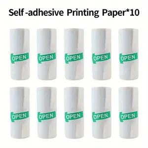 10 Rolls Of 57x25mm Self-adhesive Thermal Printer Paper For Mini Portable Printer And Thermal Printing Camera Accessories
