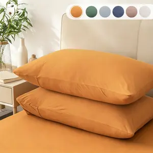2-Pack Jersey Knit Pillowcases - 100% T-Shirt Cotton, 100% Cotton, Super Soft, Breathable, Relaxed, Envelope Closure, Multi-Size, for Cozy Sleep
