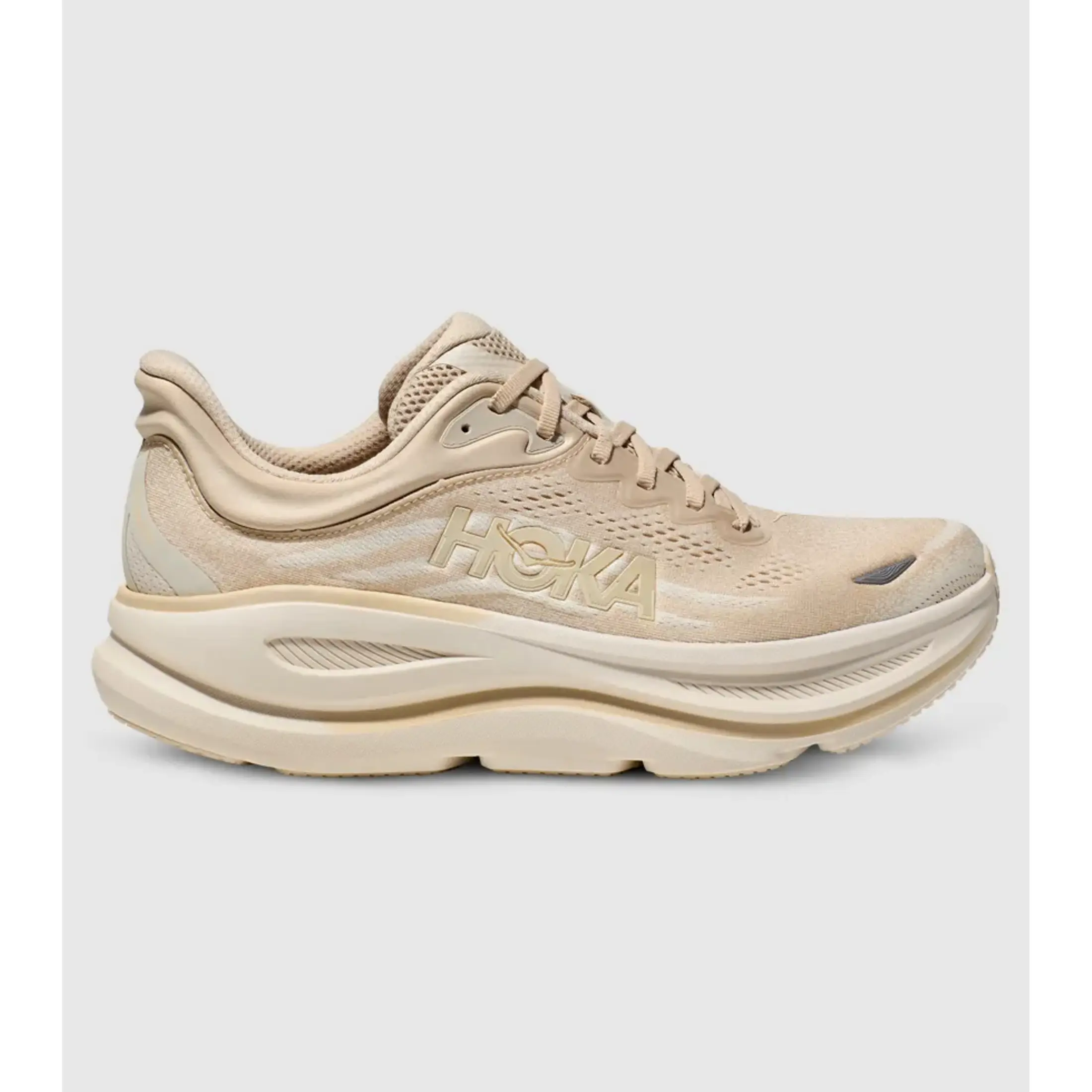 Hoka One One Bondi 9 Oatmeal Oat Milk 1162011-OLTM Men's Fashion Shoes New