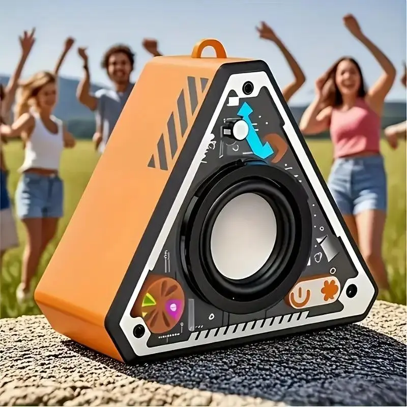 Mecha-Style Bluetooth Speaker with RGB LED Lights, Portable Wireless Subwoofer, Waterproof Rechargeable Speaker for Home, Outdoor & Tech Gadget Setup