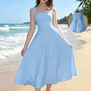Womens Elegant Thick Strap Maxi Dress Waist Snatching Slim Fit Long Dress Unique Design Chic Summer Bodycon Bra Friendly Flattering Wedding Guest Outfit 2026 Quiet Luxury