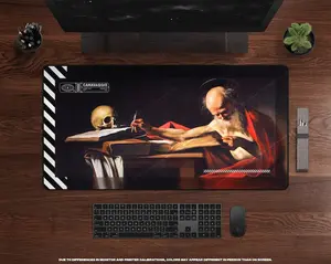 Caravaggio Saint Jerome Desk Mat • Large Writing Desk Pad, XL Gaming Mousepad, Hypebeast Decor, Streetwear Inspired, Desk Accessories