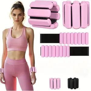 2pcs Wrist and Ankle Weighted Set, Adjustable Silicone Intensity, Wearable Wrist and Ankle Weighted Bracelets, Leg and Wrist Weighted Massage Straps, Silicone Weighted Bracelets, Suitable for Running, Fitness Yoga, Swimming, Comfortable, Ankle Weights Set
