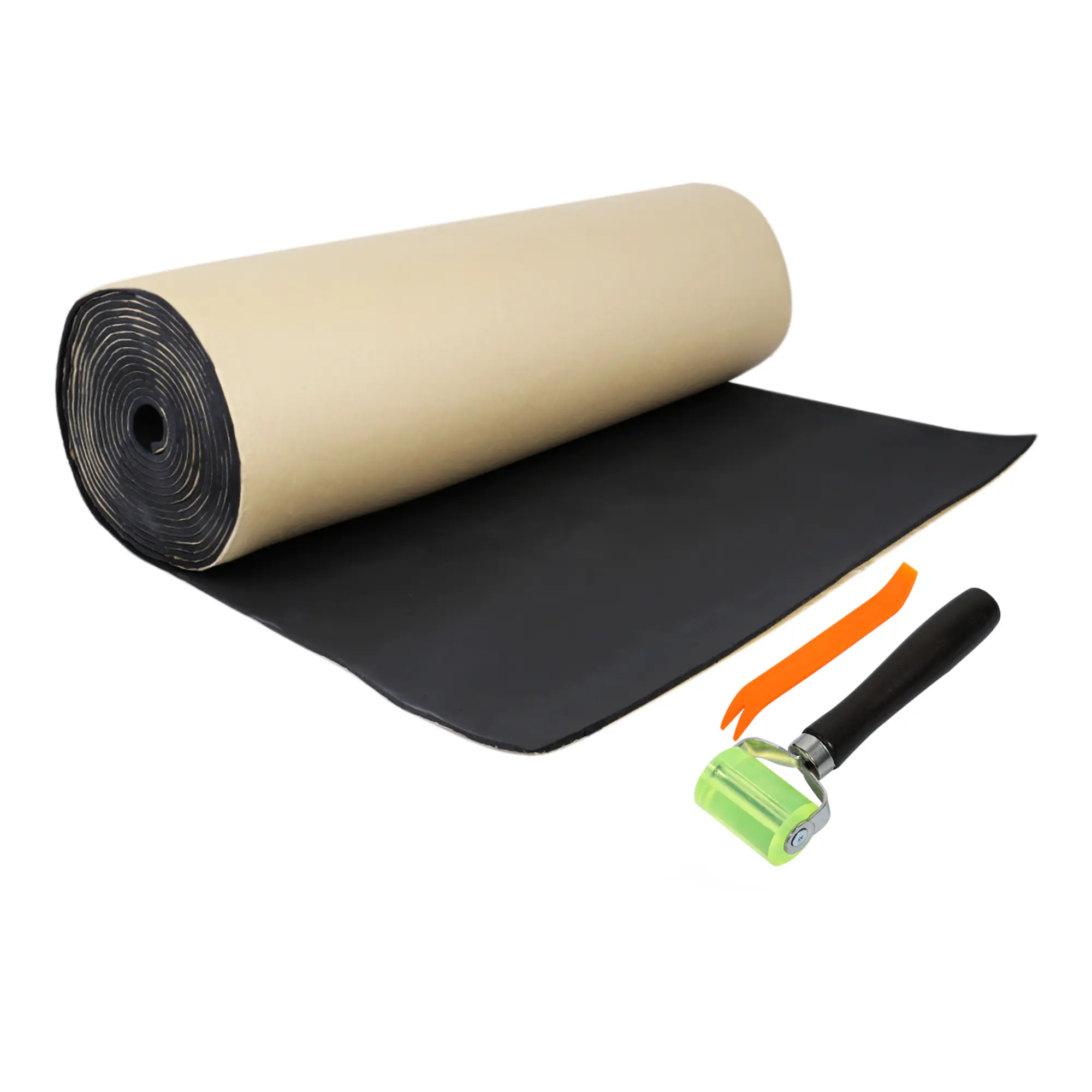 1 Set Car Sound Insulation Mat 5mm Door Hood Engine Heat Insulation W/ Installer Tool