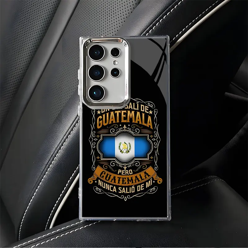 One Day I Set Out From Guatemala Retro pattern Aesthetic Soft Phone Cases For SAMSUNG GALAXY S25 S24 S23 S22 A14 A15 A16 A25 A26 A34 A36 A53 A54 A55 A56 FE PLUS ULTRA EDGE 5G Clear Silicone TPU Electroplating Lens Frame Shockproof Phone Cases Cover L1443