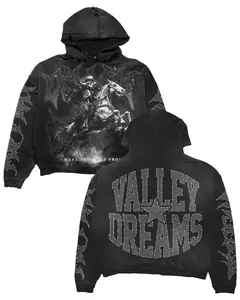 Valley Dreams Horse Riding Skeleton Print Graphic Shirt Y2K Shirt Unisex  Streetwear Graphic Tee