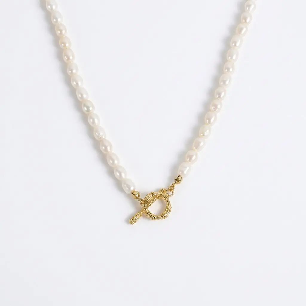 Delicate Pearl Toggle Necklace