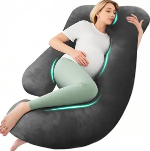 U-Shaped Full Body Maternity Pillow 58 Inch Pregnancy Support Pillow for Comfort and Support Ideal for Pregnant Women with Removable Velvet Cover for Easy Cleaning Multifunctional Design