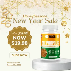 Honeybeezone Bee Propolis Capsules – 100% Pure Natural Extract for Immunity & Antioxidant Support – 60 Vegan Capsules Edible Fitness Healthcare Dietary Supplement Vitamin