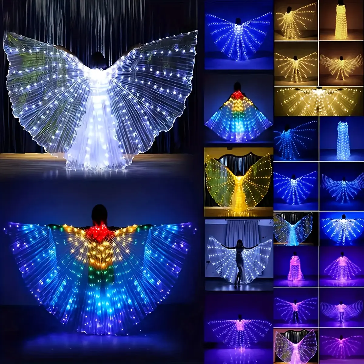 1pc LED color light wing stage performance baton lead shawl, Decorative Led Light, festival celebration gift, stage decoration, festival decoration, wedding decoration, home decoration, Battery powered led, excluding 3 AA batteries